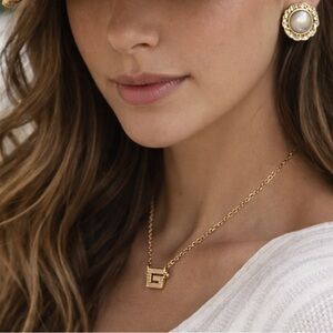 Givenchy Crystal G Pendant Necklace